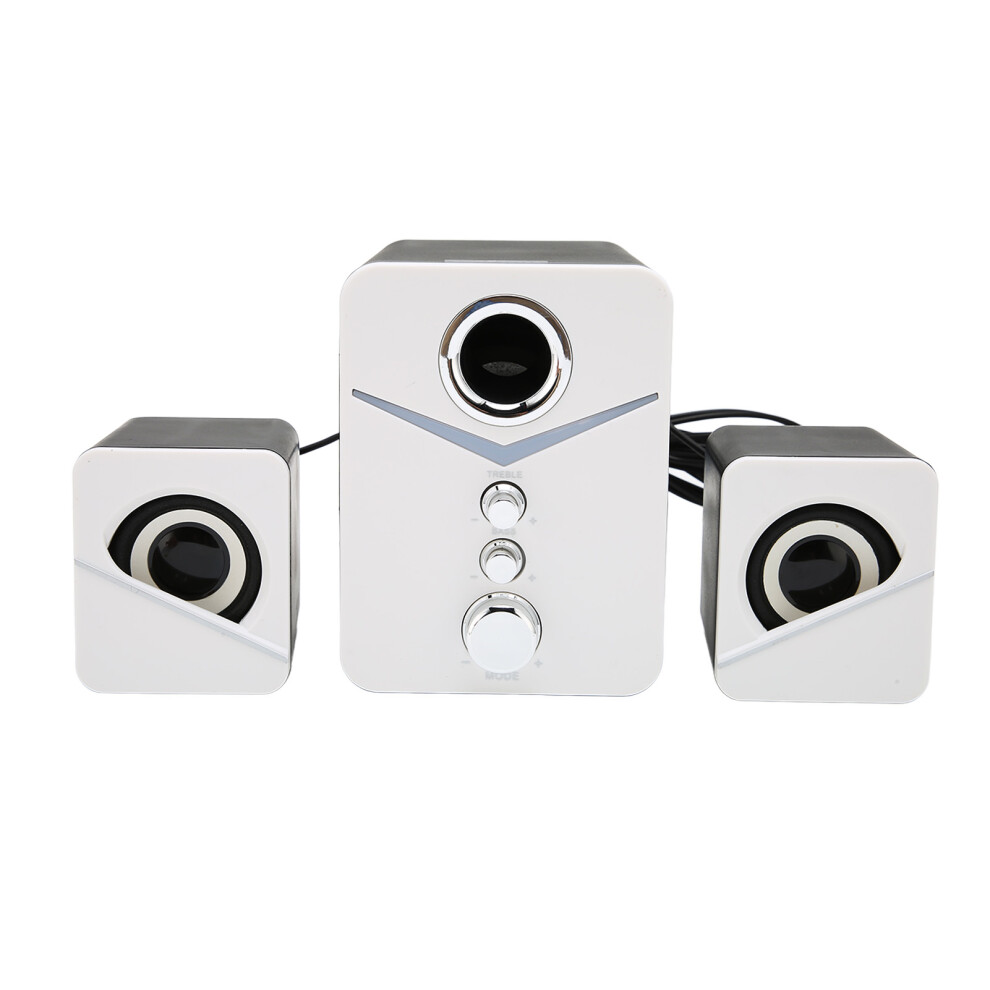 Dâ221 Bluetooth Computer Speaker Deep Bass 2.1 White 8320539045610