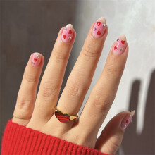 French Fake Nail Valentine Designs False Nail,Artificial Nail