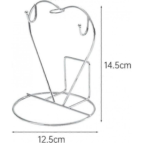 Stainless Steel Tea Cup Holder - Heart Display Stand 2