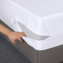 (white, queen) Zipper Waterproof Mattress Protector - Full Coverage, Spill & Stain Proof, Ultimate Sleep Protection