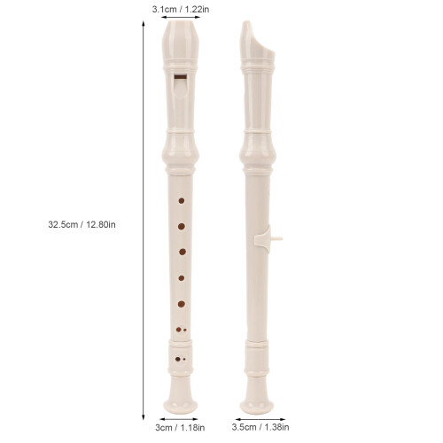 Flauto dolce soprano a otto fori smontabile, bianco 1