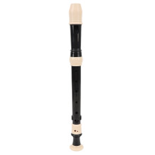 Black 8 Hole ABS Recorder for Kids & Adults, Detachable Soprano Musical Instrument