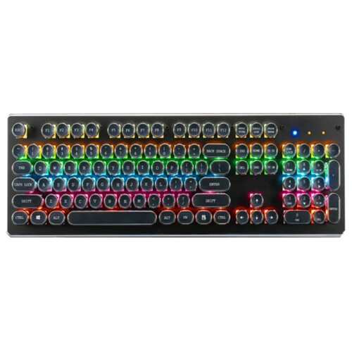 104-Key Wired Mechanical Gaming Keyboard Blue Switch RGB Backlight Black/White 2