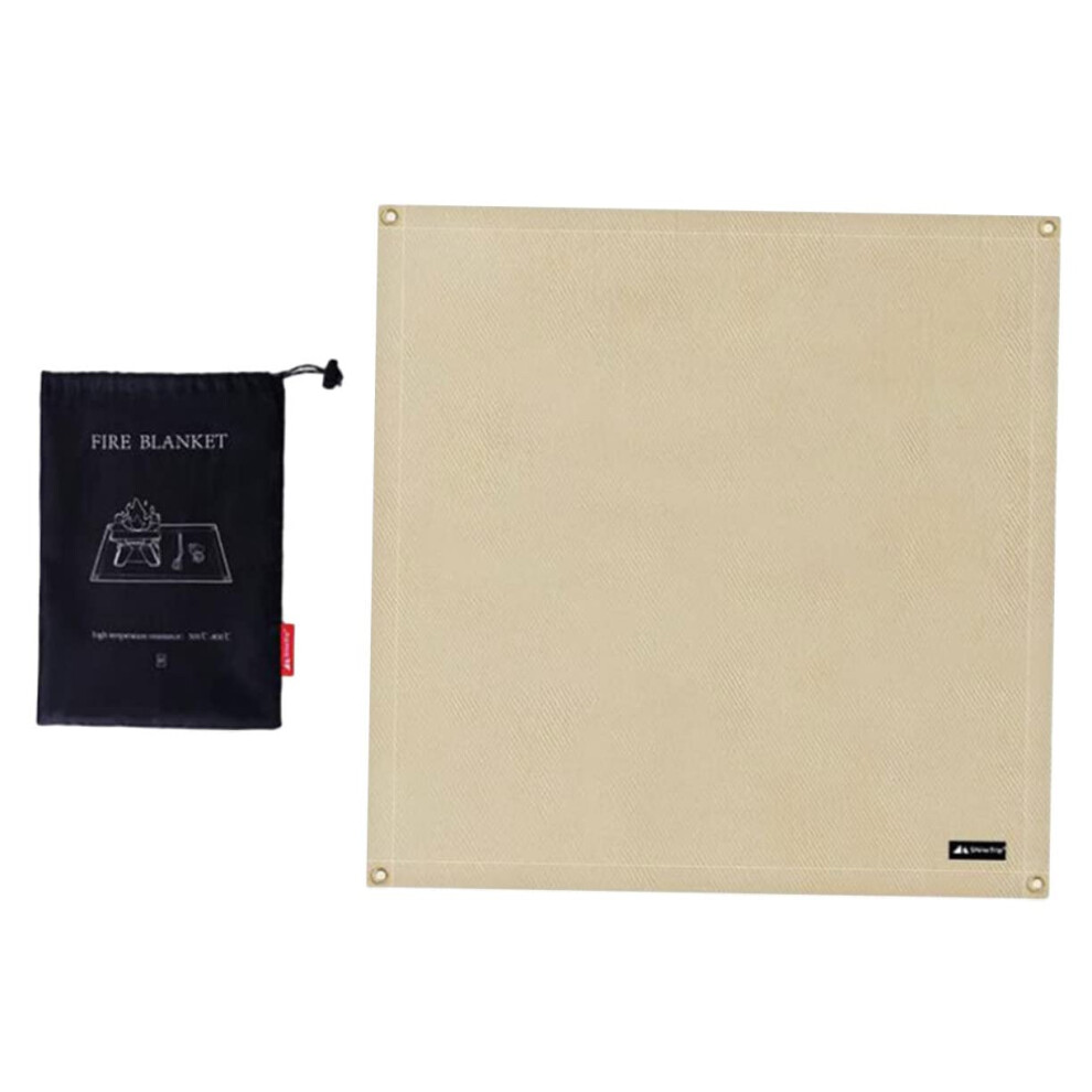 Fireproof Mat For Camping And Bbq - Heat Resistant Fiberglass Rug, 80X80cm Light Yellow Picnic Pad 6038364275707