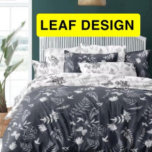 (Super king, Feathers) 4 Piece Complete Bedding Set Duvet Cover Set With Fitted Bed Sheet & Pillowcases