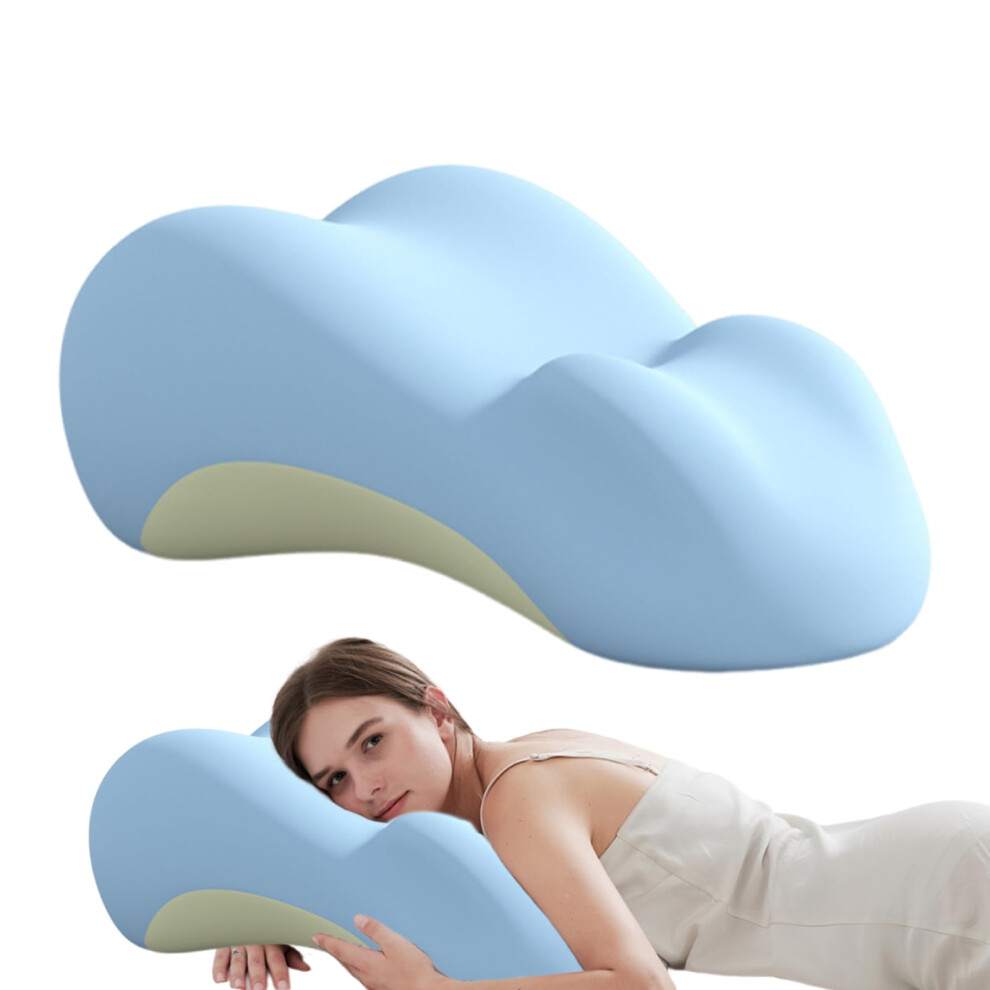 Blue Gã©Nã©Rique Couple Pillow | Body Positioner Pillow For Lumbar Support And Recovery, Ideal For Sleep And Travel