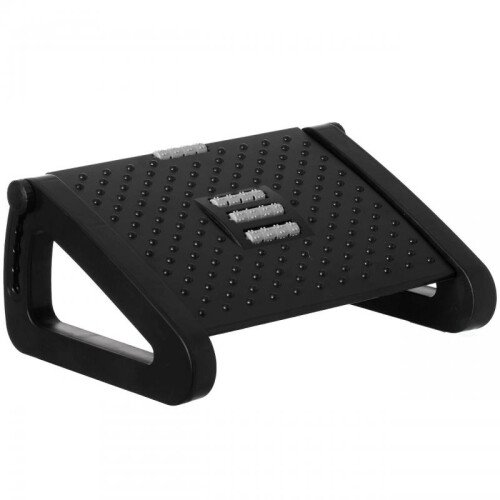 Adjustable Under-Desk Footrest with Massage Rollers - 6 Height Positions
