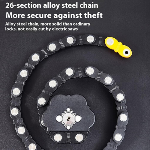 Heavy Duty Professional Bicycle Lock - Steel Waterproof Lock, Compact Design, Includes Keys for Maximum Security 1