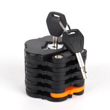 Heavy Duty Professional Bicycle Lock, Rust Proof Alloy, Retractable Compact Design, Two Keys Included