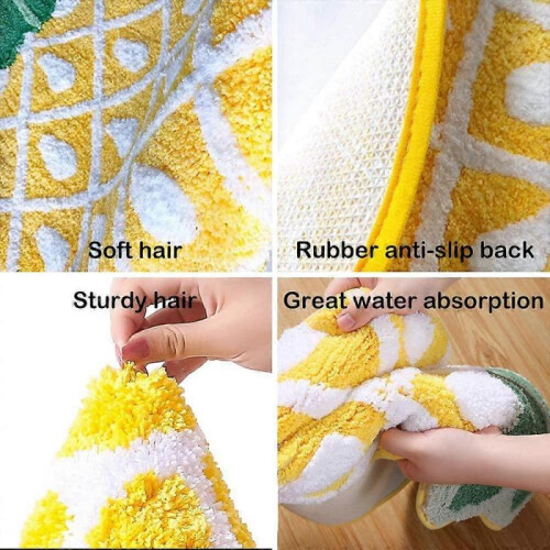 Non-Slip Pineapple Door Mat - Machine-Washable Low-Profile Rug (32"x20") 2