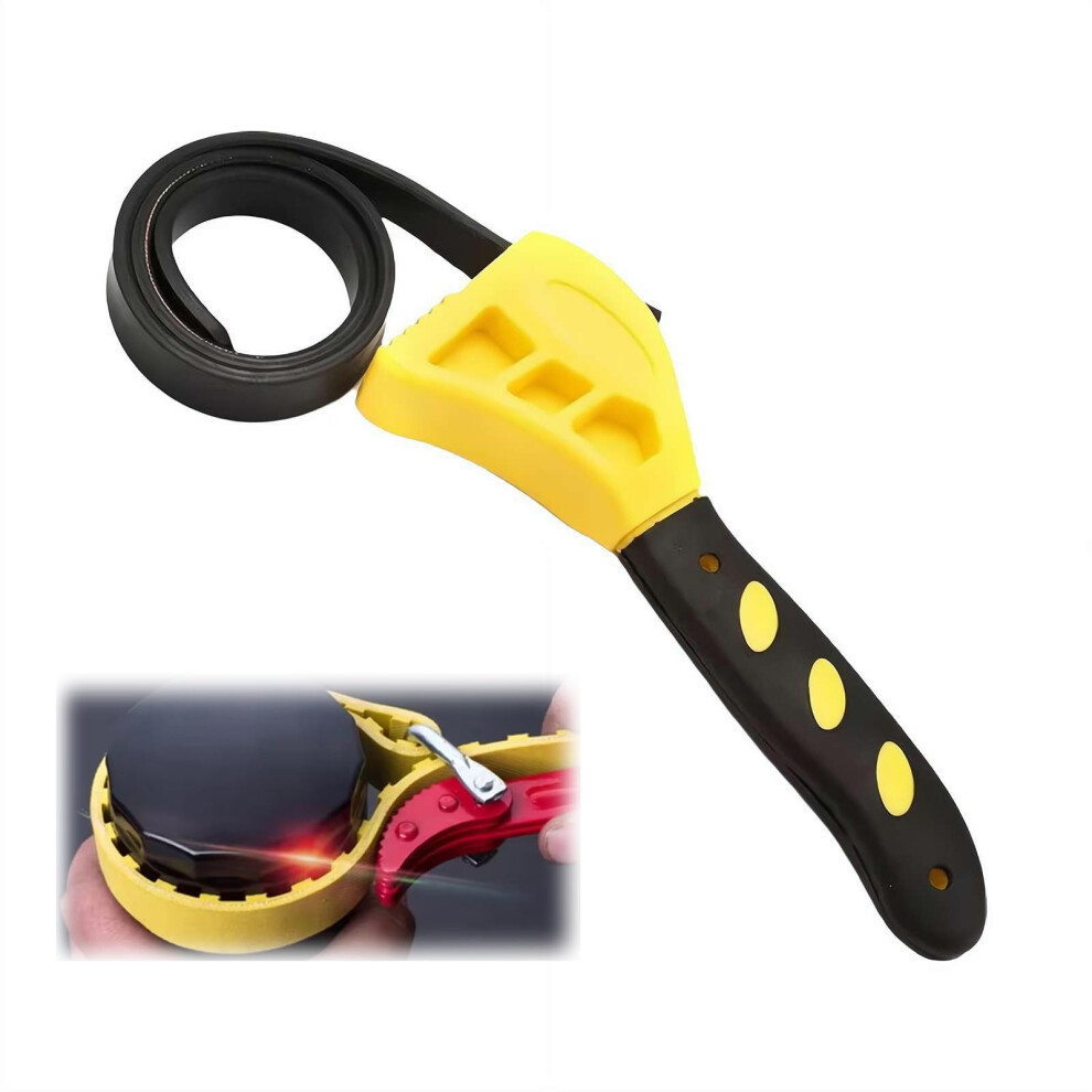 Rubber Strap Wrench Heavy Duty Adjustable Belt Wrench Multi-Purpose Jar Opener For Plumbing Plumbers Model B 1 Pc 6447073572487