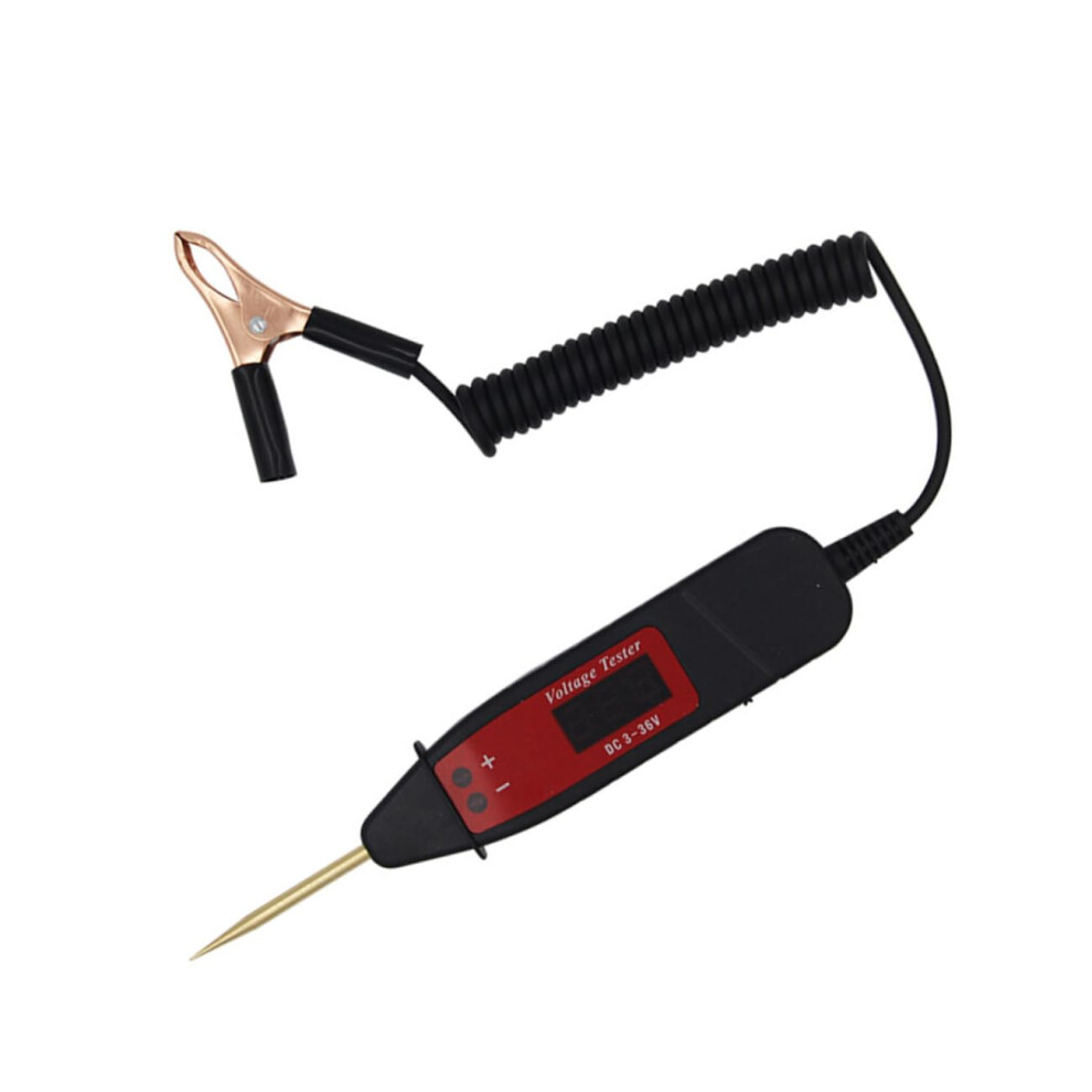 Lcd Digital Circuit Tester Voltage Detector Pen With Extendable Spring Cable For Car Electrical System Maintenance And Testing Light 6038364276377