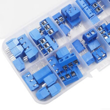 0.2 Pitch PCB Mount Screw Terminal Block Kit with 50 Blue Connectors for GPIO Expansion Ports and Circuit Connections