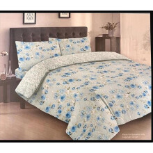 (Fiore Blue, Single) Peter James 4pc Bedding Set Fitted Bed sheet with pillow case cover and Duvet Quilt Cover Quality Printed Bed Spread Set Single Double King