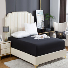 (Black, Single) Molorca Bedding Double Fitted Sheet - 16 Inch Deep Fit Pocket, Premium Microfiber - Full Elastic Anti-Slip Edge, Ultra Soft & Noise-Free -
