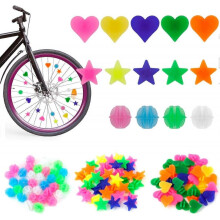 144 Pieces Colorful Bicycle Spokes Bicycle Accessories Kids,Bicycle Reflective Oak Clicker, Bicycle Spokes Decorations