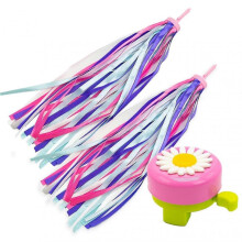 1pair Kid's Rainbow Bike Streamers for Girls Boys, 2pcs 10" Childrens Colorful Bicycle Handlebar Grips Tassel Ribbons