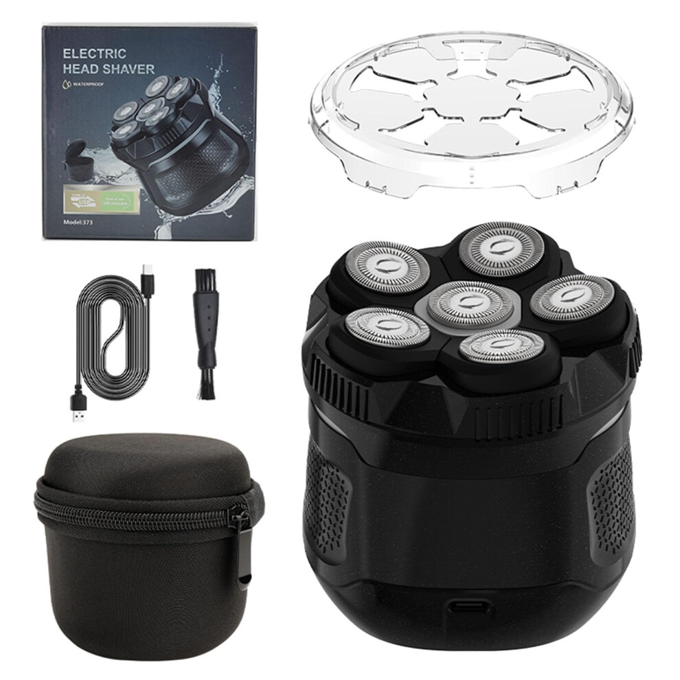 6D Men's Bald Head Electric Shaver USB Rechargeable Travel Trimmer with Digital Display for Quick Grooming