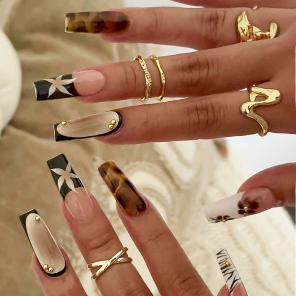 Coffin Press on Nail French Nail Tip Fake Nail Stick on Nail