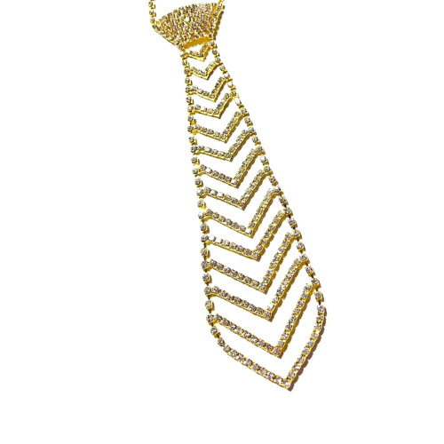 Necktie Necklace with Eye-catching Full Rhinestones for