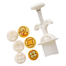 Mooncakes Mold Cookie Stamp Bean Pastes Cake Mould with 3 Stamp