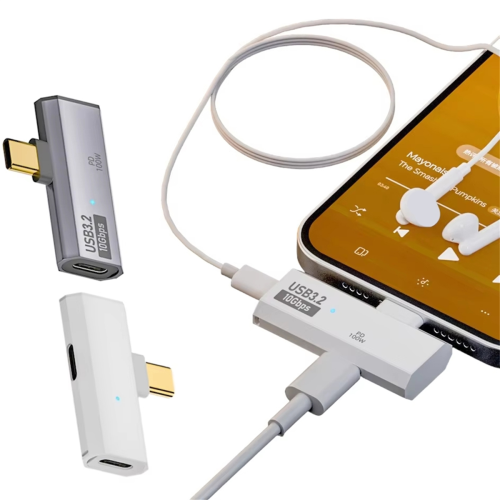 Προσαρμογέας δεδομένων USB3.2 10Gbps USB C σε διπλό Type-C OTG, γκρι 1