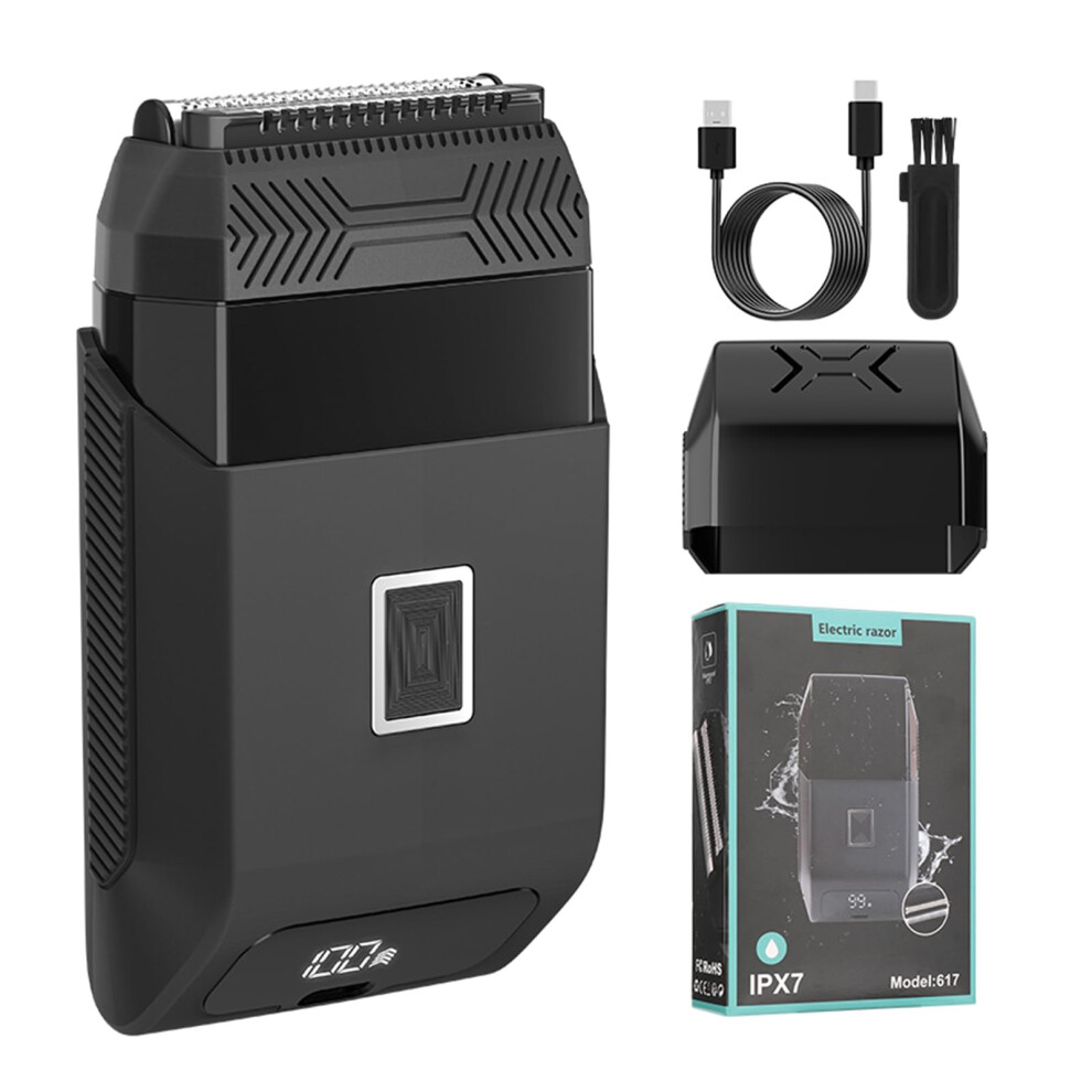 Portable Electric Shaver for Men, Quiet Small Travel Trimmer with Digital Display, Efficient Battery-Operated Shaving Tool