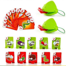 Frog Tongue-Sticking Card Game, Two-player Interactive Desktop Toy for Parent-child Party, Funny Lizards Mask Kids Play