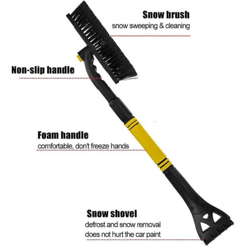 Extendable Ice Scraper Snow Brush for Car Windshield Detachable with Ergonomic Foam Grip 2