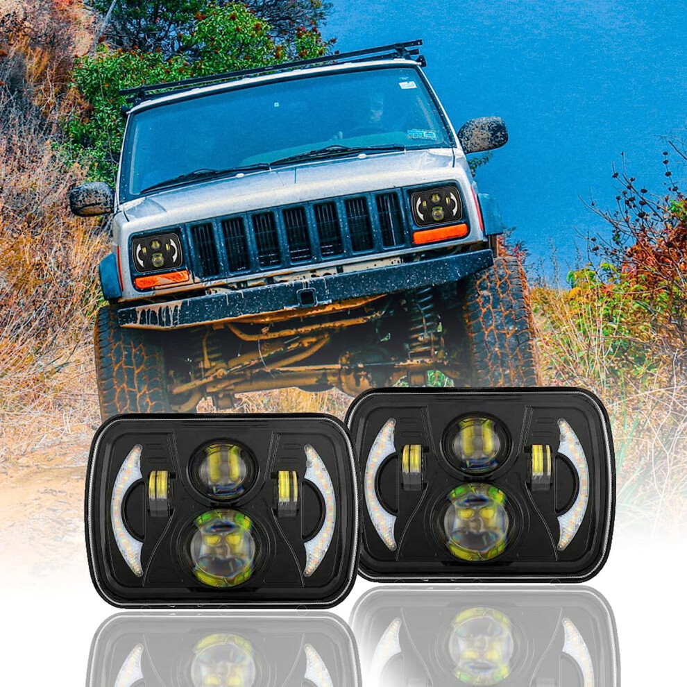 7 Inch Led Headlight 180W 18000Lm Waterproof 5X7 Inch For Jeep Ford Chevy 7691348685757