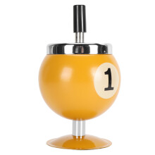 Windproof Billiard Ashtray with Lid, 9.5cm, Yellow