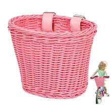 Wicker Bike Basket Handlebar Bag Weatherproof Storage for Cycling Shopping Compatible with Most Bicycles