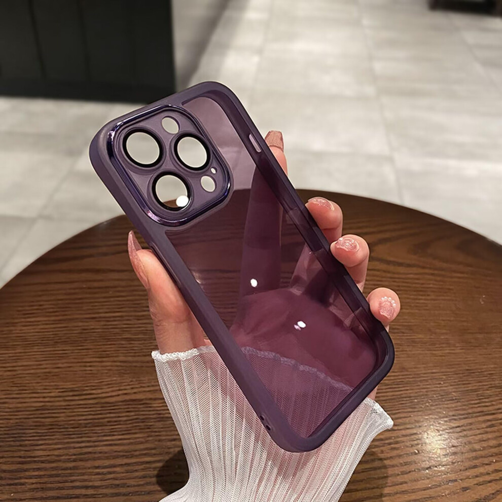 Case For Iphone 15 Pro - Crystal Clear Soft Bumper, Shockproof Anti-Yellowing Cover With Camera Lens Protector, Purple 9084446833546