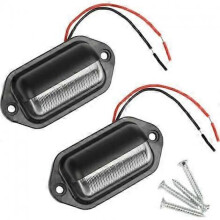 2 Pack LED License Plate Lights Waterproof 6 LED Tail License Plate Lights for 12V/24V Truck Van Trailer Car Caravan