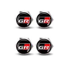 (Silver) 4pcs/set For Toyota GR Car Flag Metal Screws License Plate Bolts Auto Accessories For Toyota GR Gazoo Racing British Flag