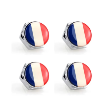 ( Blue) 4pcs/set For Toyota GR Car Flag Metal Screws License Plate Bolts Auto Accessories For Toyota GR Gazoo Racing British Flag