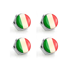 (green) 4pcs/set For Toyota GR Car Flag Metal Screws License Plate Bolts Auto Accessories For Toyota GR Gazoo Racing British Flag