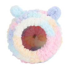 Cozy Parrot Nest House, Velvet & Plastic, Colorful Small Bird Cage Bed