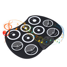 Portable 9-Pad Roll Up Electric Drum Set Silicone/Plastic with USB