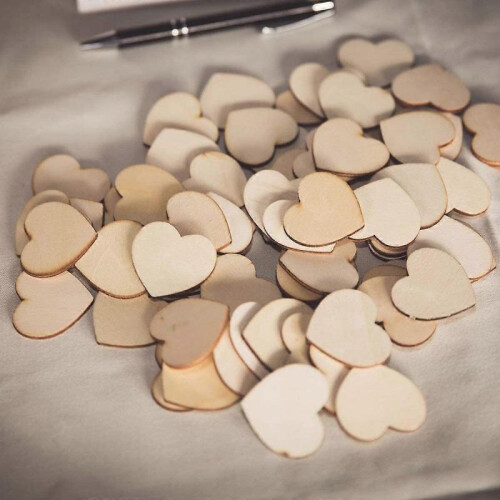 100 pc (5 cm) - Rustic looking wooden hearts for craft projects - for wedding decorations 2