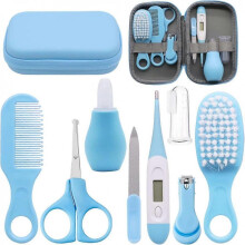8pcs Baby Grooming kit, Newborn Baby Care Accessories with Zipper Box, Baby Hair Nail Thermometer Care Set, Baby Healthcare Set for Newborn Infant, To
