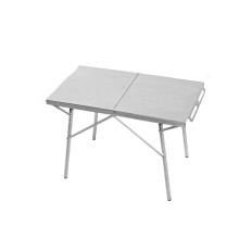 Aluminium Wire Outdoor Camping Folding Table Portable Stainless Steel Picnic Table Heat-Resistant Silver 4-Seat Barbecue Table