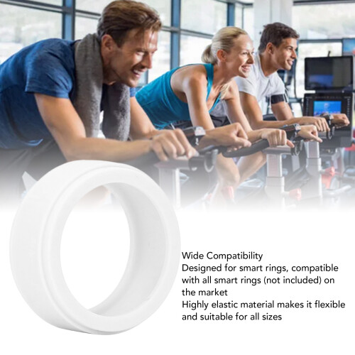 White Elastic Silicone Smart Ring Protector Scratch Proof Size S 2