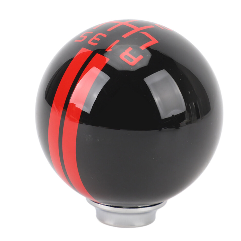 6 Speed Car Racing Gear Shift Knob For Shelby Gt500 Style Round Ball Black/Red 8721348706158