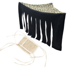 Triangle Tassel Hammock for Small Pets - Straw Swing Hanging Bed for Guinea Pigs, Hamsters, and Rabbits, Durable Fabric