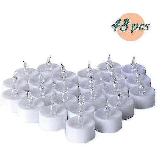 48pcs Flameless Led Tea Light Candles Candle-glow Effect-warm White 2