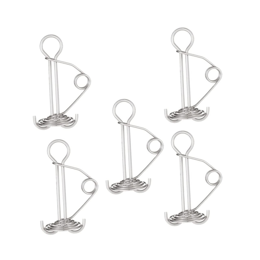5Pcs Stainless Steel Tent Stakes Heavy Duty Windproof Spring Anchors Adjustable Camping Tent Rope Buckle for Outdoor Use-image-OPC-PKDVXN6-NEW