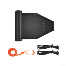 Deer Drag Sled With Easy Pull Rope, Heavy Duty Portable Utility Sled for Hauling Deer, Includes 2 Straps, Black