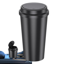 Car Trash Can with Lid, Leak Proof Cup Holder Waste Basket, Compact Storage Organizer for Truck and Auto Travel Accessories