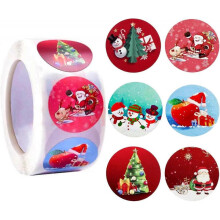 Christmas seal stickers, Christmas stickers, round Christmas self-adhesive stickers, various holiday roll stickers